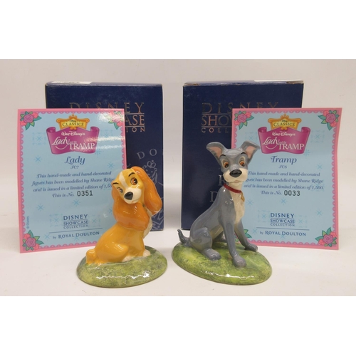 1021 - Disney Showcase Collection by Royal Doulton figures, Lady and Tramp, Limited edition of One Thousand... 