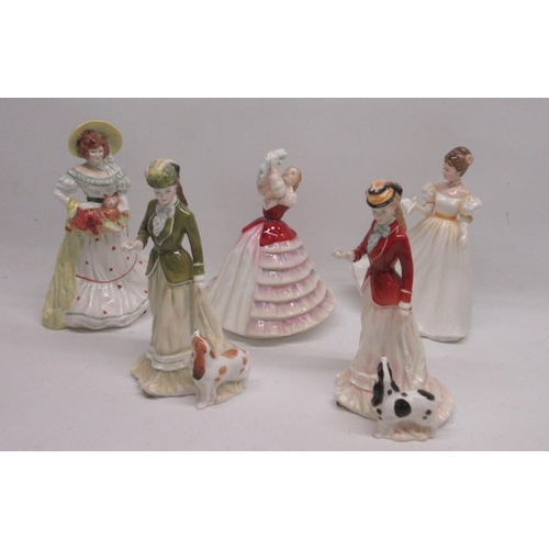 1035 - Royal Doulton Figures, Kathleen HN3609, H23cm. Sarah HN3384, H21cm. Lady Doulton 1997 Jane HN3711, H... 