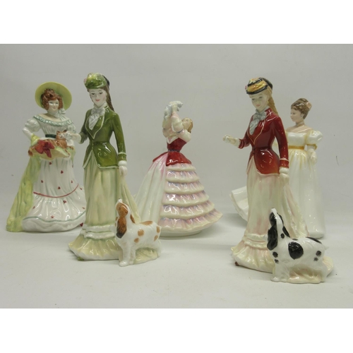 1035 - Royal Doulton Figures, Kathleen HN3609, H23cm. Sarah HN3384, H21cm. Lady Doulton 1997 Jane HN3711, H... 