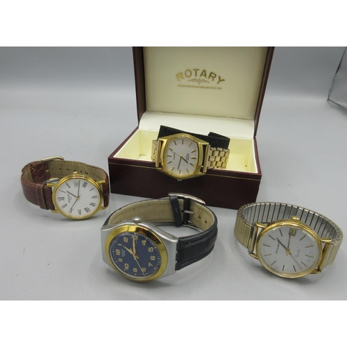 520 - Tissot gold plated quartz wristwatch with date, signed white Roman dial, centre seconds signed snap ... 