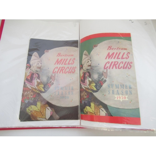 124 - Folder cont. Bertram Mills programmes, Luncheon plans, ephemera etc., various dates from the 1930s, ... 