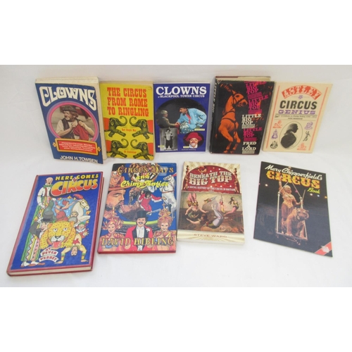 128 - Collection of Circus and Clown related books in 3 boxes