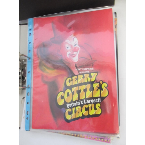 130 - Six folders cont. mixed Circus programmes from Sir Robert Fossett's Circus, Gerry Cottle's Circus, e... 