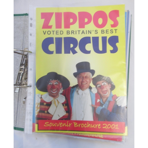 132 - Seven folders cont. assorted Circus programmes from Zippos, Jimmy Chipperfields Circus World, Billy ... 