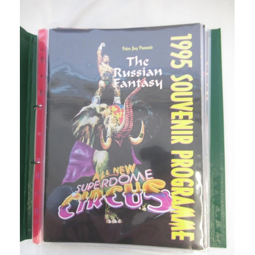 132 - Seven folders cont. assorted Circus programmes from Zippos, Jimmy Chipperfields Circus World, Billy ... 