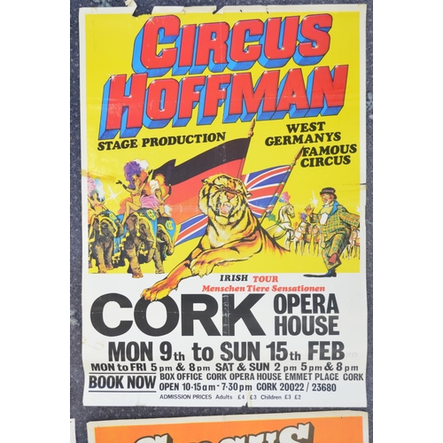 68 - Eight Circus Hoffman Circus advertising posters (late 1960's-early 1980's) including 4 W.E.Barry, la... 