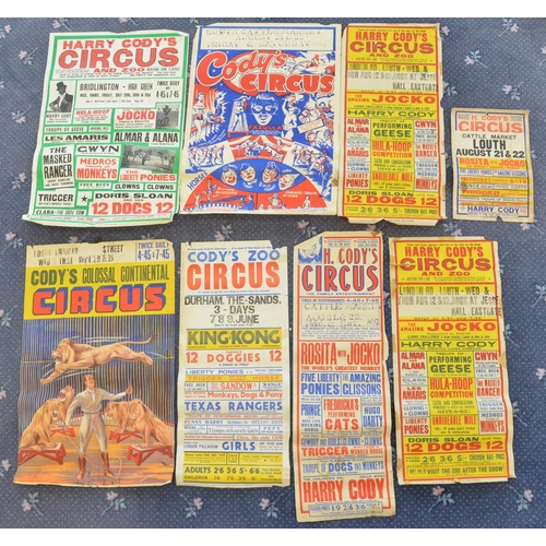 70 - Collection of vintage Harry Cody's Circus event advertising posters (early 1950's-60's) to include B... 