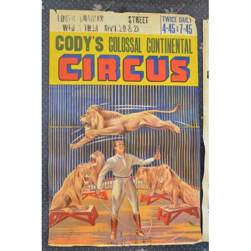 70 - Collection of vintage Harry Cody's Circus event advertising posters (early 1950's-60's) to include B... 