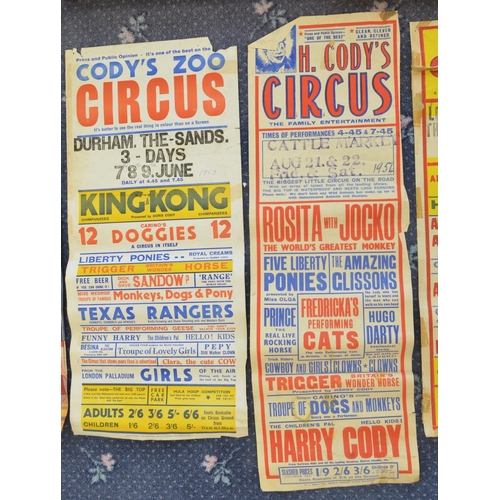 70 - Collection of vintage Harry Cody's Circus event advertising posters (early 1950's-60's) to include B... 