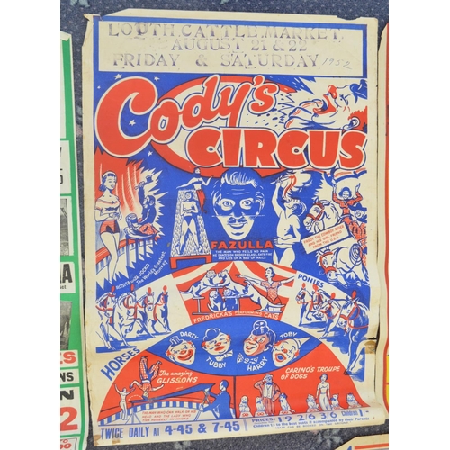 70 - Collection of vintage Harry Cody's Circus event advertising posters (early 1950's-60's) to include B... 