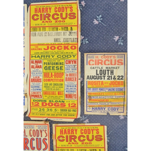 70 - Collection of vintage Harry Cody's Circus event advertising posters (early 1950's-60's) to include B... 