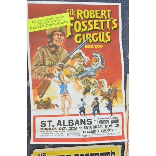 78 - Five vintage Sir Robert Fossett's Circus event advertising posters (late 1950s-60's) to include Lout... 