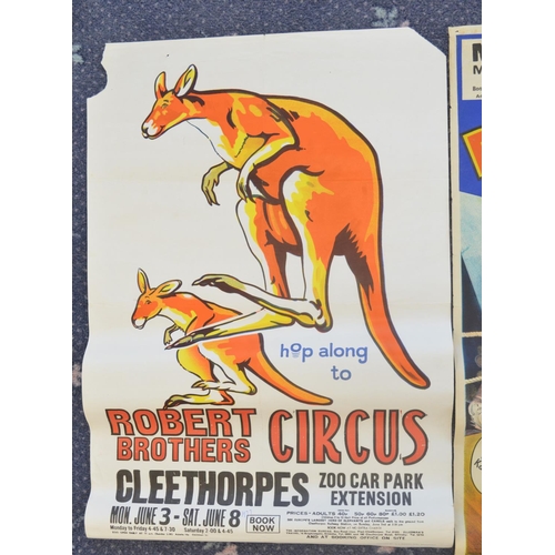 79 - Three vintage Robert Brothers Circus event advertising posters (1960s-1980) to include Huddersfield,... 