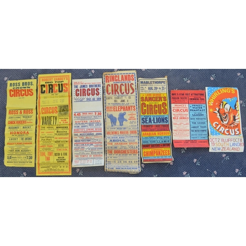 81 - Seven vertical format circus event advertising posters (1950s-early 80's), various circuses and loca... 