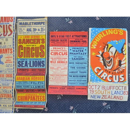 81 - Seven vertical format circus event advertising posters (1950s-early 80's), various circuses and loca... 