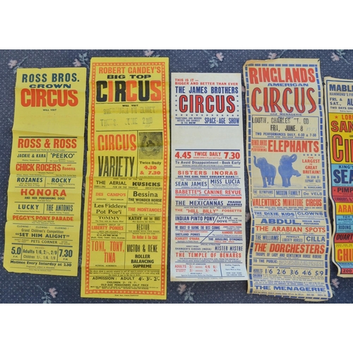 81 - Seven vertical format circus event advertising posters (1950s-early 80's), various circuses and loca... 