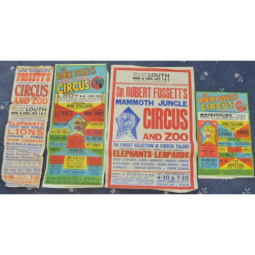 84 - Four circus event advertising posters for Sir Robert Fossett's Circus (appear 1950's, please refer t... 