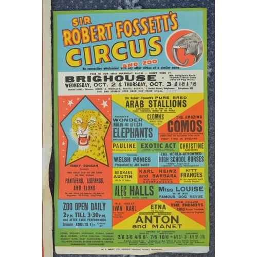 84 - Four circus event advertising posters for Sir Robert Fossett's Circus (appear 1950's, please refer t... 