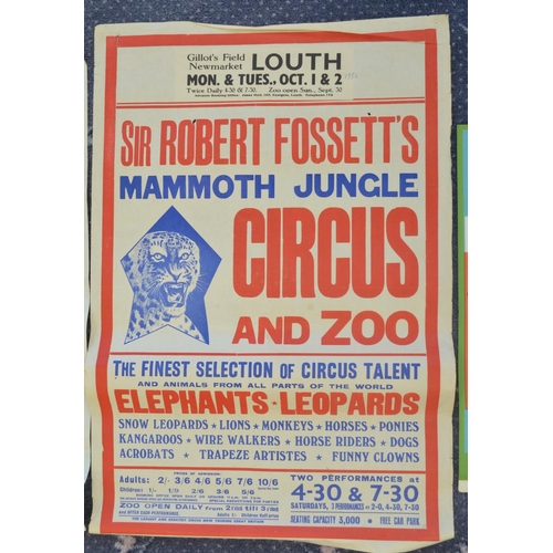 84 - Four circus event advertising posters for Sir Robert Fossett's Circus (appear 1950's, please refer t... 