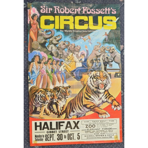 87 - Four circus event advertising posters for Sir Robert Fossett's Circus (1960s-70's, 2x W.E.Berry, ple... 