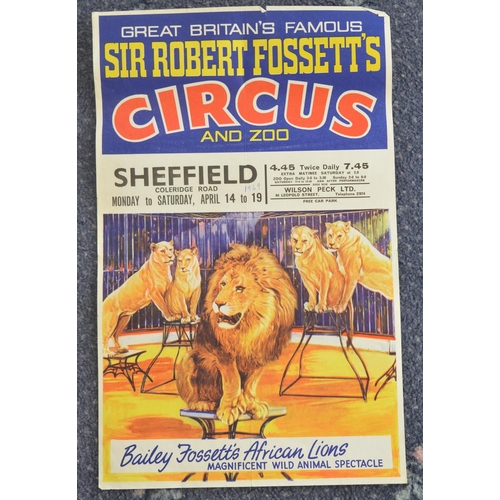 87 - Four circus event advertising posters for Sir Robert Fossett's Circus (1960s-70's, 2x W.E.Berry, ple... 