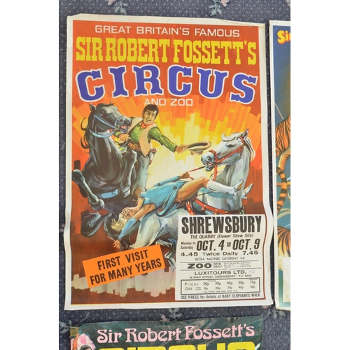 87 - Four circus event advertising posters for Sir Robert Fossett's Circus (1960s-70's, 2x W.E.Berry, ple... 