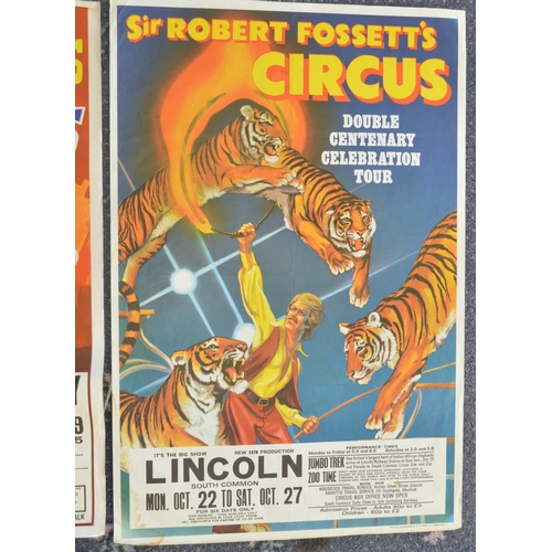 87 - Four circus event advertising posters for Sir Robert Fossett's Circus (1960s-70's, 2x W.E.Berry, ple... 