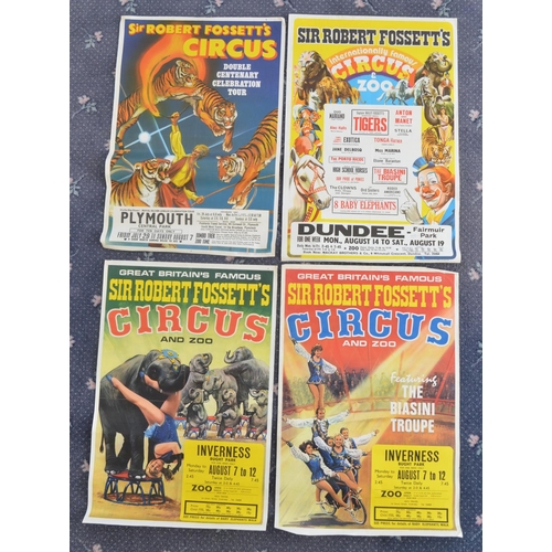 88 - Four circus event advertising posters for Sir Robert Fossett's Circus, locations to include Dundee, ... 