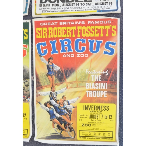 88 - Four circus event advertising posters for Sir Robert Fossett's Circus, locations to include Dundee, ... 