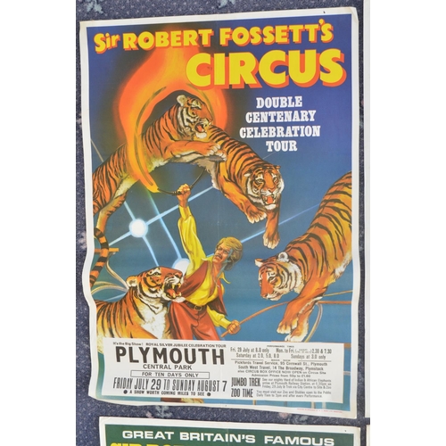 88 - Four circus event advertising posters for Sir Robert Fossett's Circus, locations to include Dundee, ... 