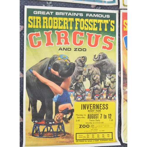 88 - Four circus event advertising posters for Sir Robert Fossett's Circus, locations to include Dundee, ... 