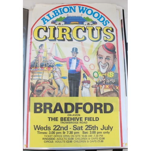 160 - Album containing a collection of circus posters from shows around Britain, including Circus Zyair, J... 