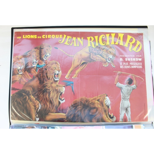 162 - Album containing a collection of circus posters performing in various countries including Jean Richa... 