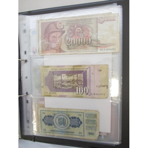 1190 - WITHDRAWN - Folder containing assorted collection of banknotes from Russia, Yugoslavia, etc. (approx... 