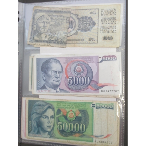 1190 - WITHDRAWN - Folder containing assorted collection of banknotes from Russia, Yugoslavia, etc. (approx... 