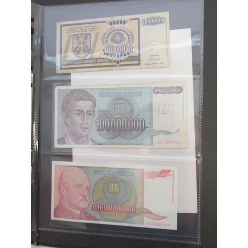 1190 - WITHDRAWN - Folder containing assorted collection of banknotes from Russia, Yugoslavia, etc. (approx... 