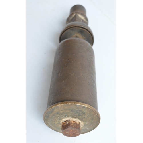 1192 - Large vintage cast metal steam locomotive whistle, H34cm