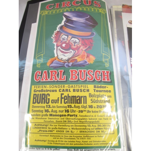 142 - Album of 41 retro mainly German circus posters of various styles and eras, including Krone, Carl Bus... 