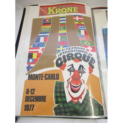 142 - Album of 41 retro mainly German circus posters of various styles and eras, including Krone, Carl Bus... 