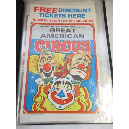 145 - Two albums of retro circus-related posters, one containing 41 and one containing 14 posters, includi... 