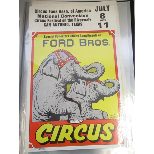 145 - Two albums of retro circus-related posters, one containing 41 and one containing 14 posters, includi... 