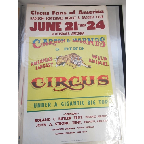 145 - Two albums of retro circus-related posters, one containing 41 and one containing 14 posters, includi... 