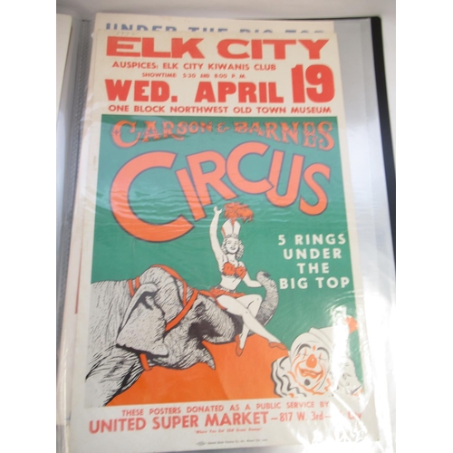 145 - Two albums of retro circus-related posters, one containing 41 and one containing 14 posters, includi... 