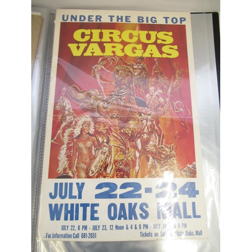 145 - Two albums of retro circus-related posters, one containing 41 and one containing 14 posters, includi... 