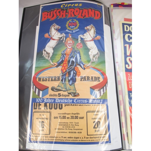 145 - Two albums of retro circus-related posters, one containing 41 and one containing 14 posters, includi... 