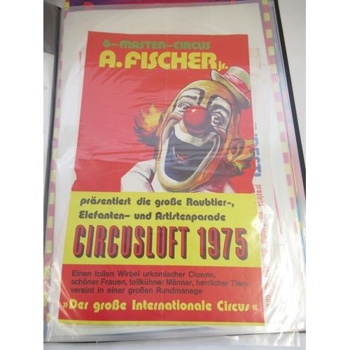 145 - Two albums of retro circus-related posters, one containing 41 and one containing 14 posters, includi... 