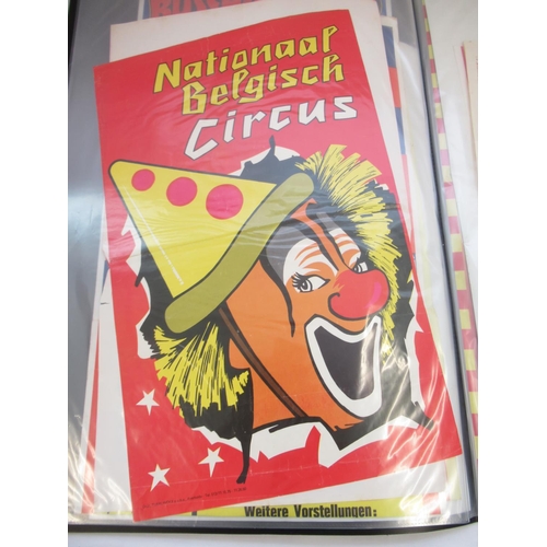 145 - Two albums of retro circus-related posters, one containing 41 and one containing 14 posters, includi... 