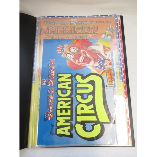 146 - Album of 36 Uncle Sam's Great American Circus posters from across the UK, including Lincoln, Rugby, ... 