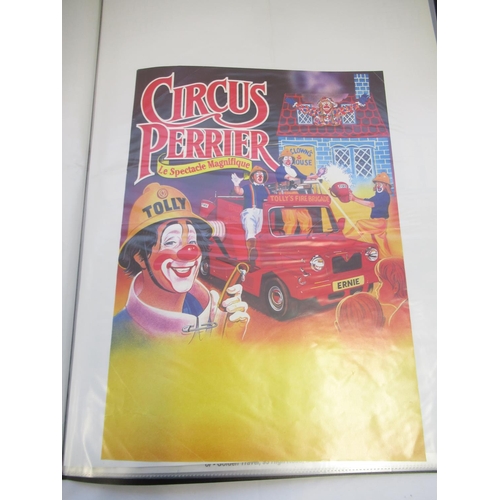 149 - Album of 35 circus-related posters of various styles and eras, including Cirque Normandie, The Devil... 