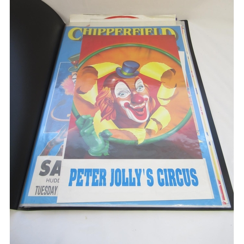 150 - Album of 41 circus-related posters of various styles and eras, including Peter Jolly's Circus, Chipp... 